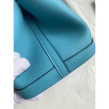 Hermes Garden Party 30 Handmade Bag in Blue de Nord Clemence Leather