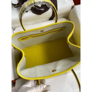 Hermes Garden Party 30 Handmade Bag in Lime Clemence Leather