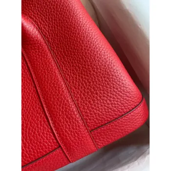 Hermes Garden Party 30 Handmade Bag in Red Clemence Leather