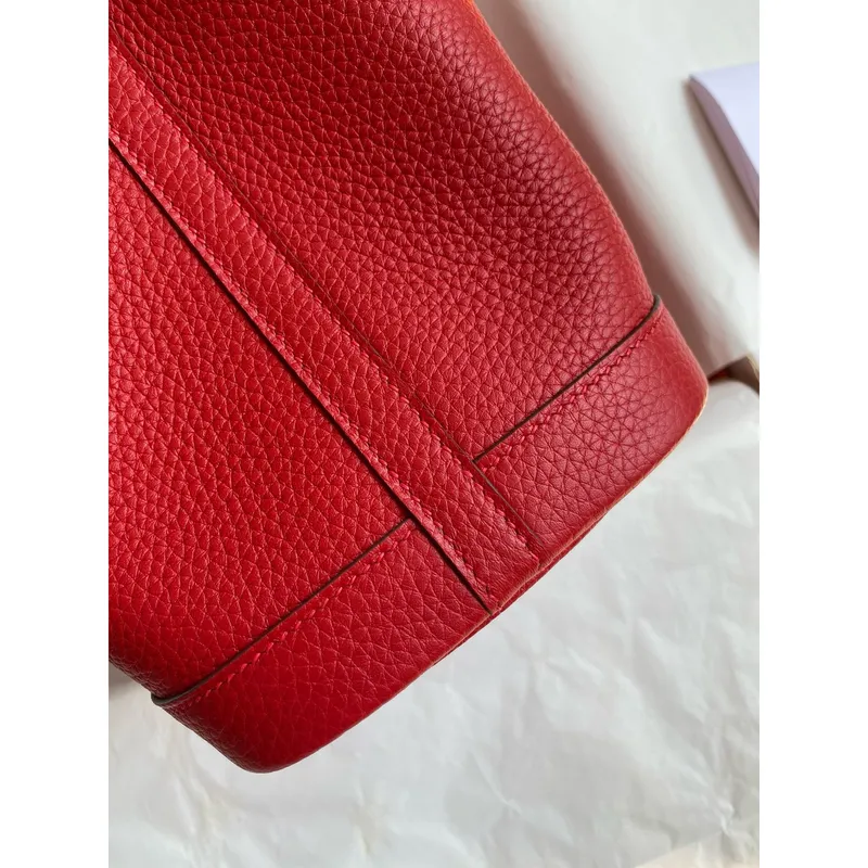 Hermes Garden Party 30 Handmade Bag in Red Clemence Leather