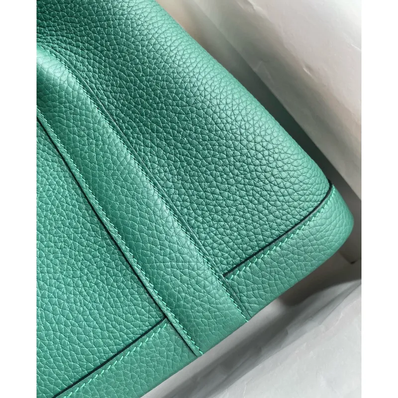 Hermes Garden Party 30 Handmade Bag in Malachite Clemence Leather