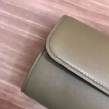 Hermes Handmade Egee Clutch In Khaki Swift Leather