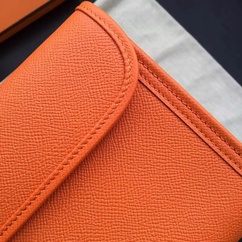 Hermes Orange Epsom Jige Elan 29 Clutch Bag