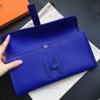 Hermes Blue Electric Epsom Jige Elan 29 Clutch Bag