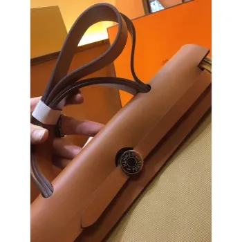 Hermes Herbag Zip 31cm Bag In Brown And Beige