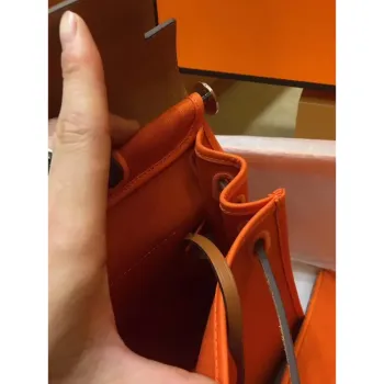Hermes Herbag Zip 31cm Bag In Brown And Orange