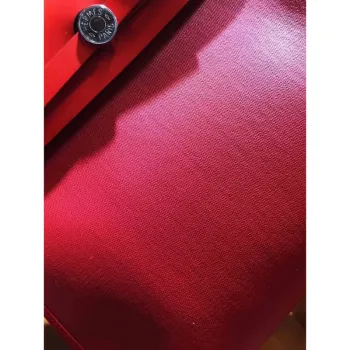 Hermes Herbag Zip 31cm Bag In Red Toile And Leather