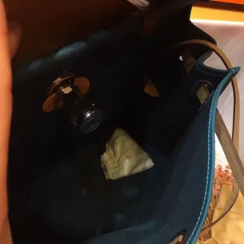 Hermes Herbag Zip 31cm Bag In Brown And Blue