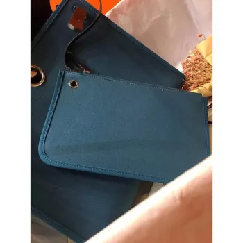 Hermes Herbag Zip 31cm Bag In Black And Blue