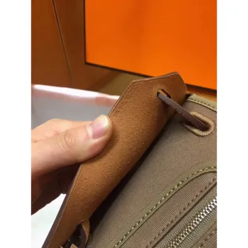 Hermes Herbag Zip 31cm Bag In Brown And Taupe