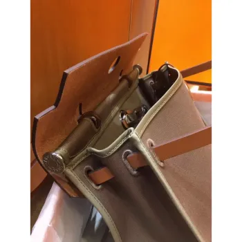 Hermes Herbag Zip 31cm Bag In Brown And Taupe