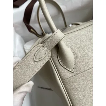 Hermes Lindy 26 Handmade Bag in Beton Swift Calfskin