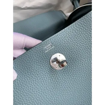 Hermes Lindy 26 Handmade Bag In Ciel Clemence Leather