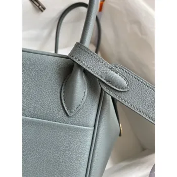 Hermes Lindy 26 Handmade Bag In Vert Amande Evercolor Leather