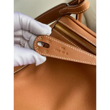 Hermes Lindy 26 Handmade Bag In Gold Evercolor Leather