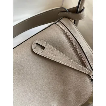 Hermes Lindy 26 Handmade Bag In Gris Asphalt Evercolor Leather