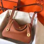 Hermes Gold Lindy 26cm Clemence Handmade Bag