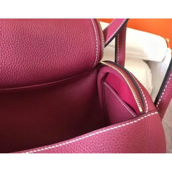Hermes Ruby Lindy 30cm Clemence Handmade Bag