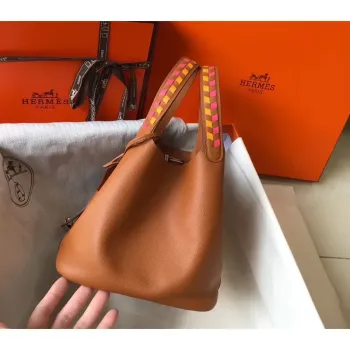 Hermes Gold Picotin Lock 18 Bag With Braided Handles