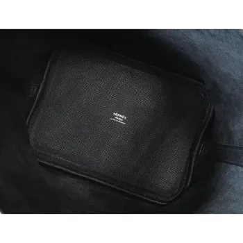 Hermes Black Picotin Lock 18 Bag With Braided Handles