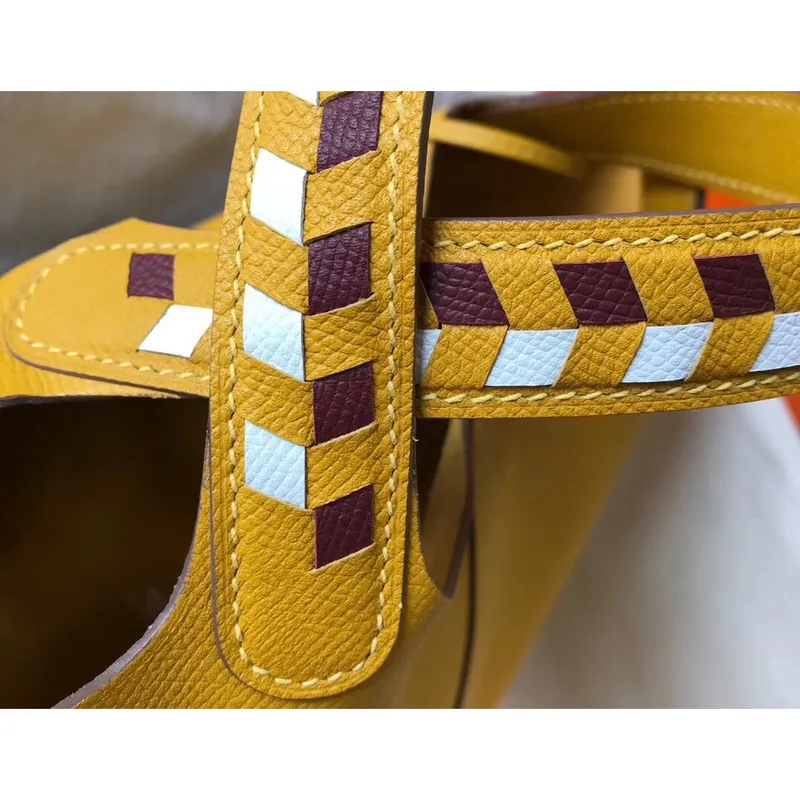 Hermes Yellow Picotin Lock 18 Bag With Braided Handles