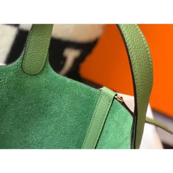 Hermes Vert Criquet Picotin Lock PM 18cm Handmade Bag