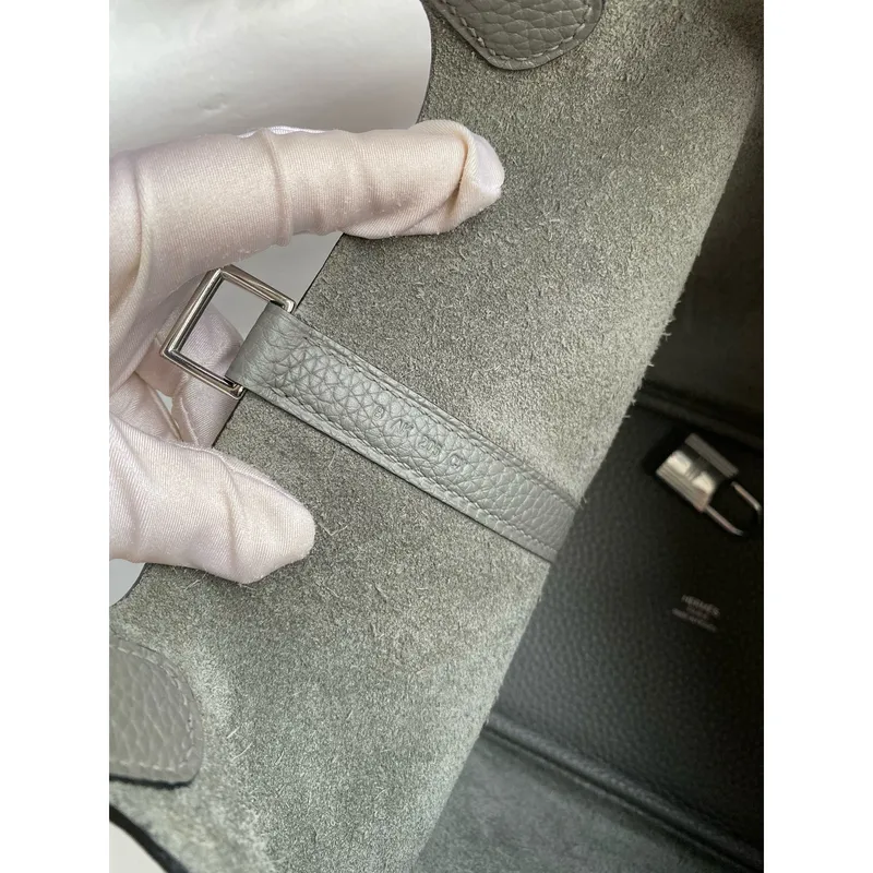 Hermes Picotin Lock 18 Handmade Bag in Gris Meyer Clemence Leather