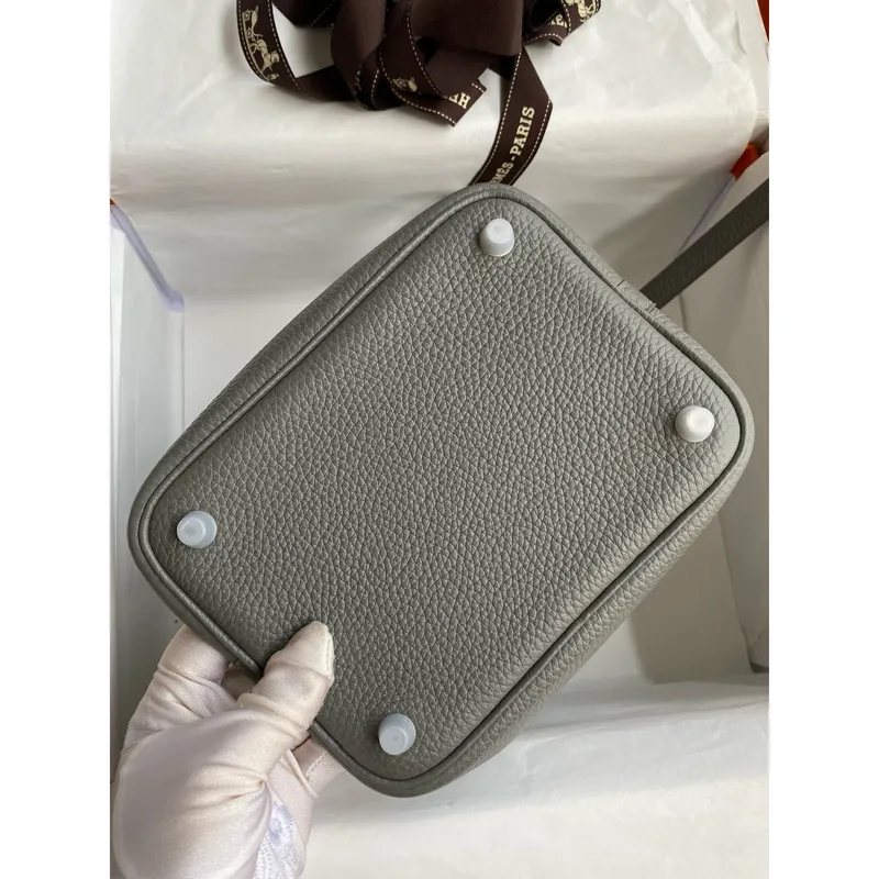 Hermes Picotin Lock 18 Handmade Bag in Gris Meyer Clemence Leather
