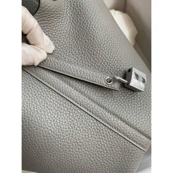 Hermes Picotin Lock 18 Handmade Bag in Gris Meyer Clemence Leather