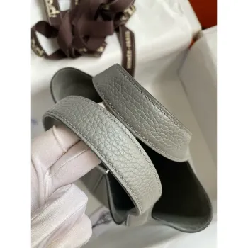 Hermes Picotin Lock 18 Handmade Bag in Gris Meyer Clemence Leather