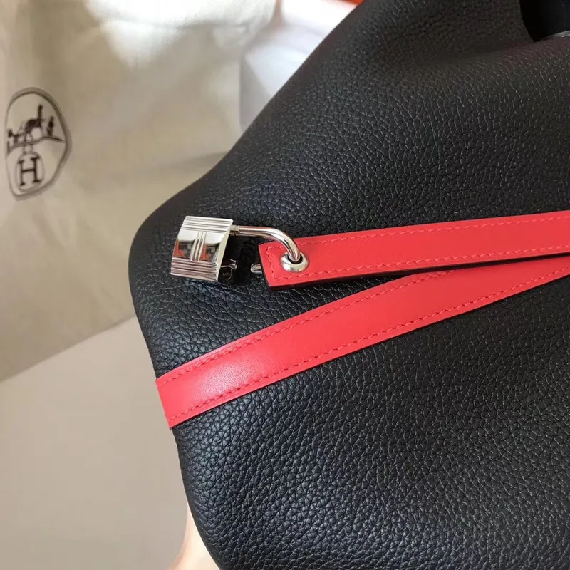 Hermes Bicolor Picotin Lock PM 18cm Black Bag
