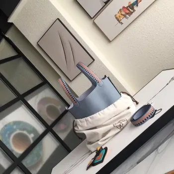 Hermes Blue Lin Picotin Lock 22cm Braided Handle Bag