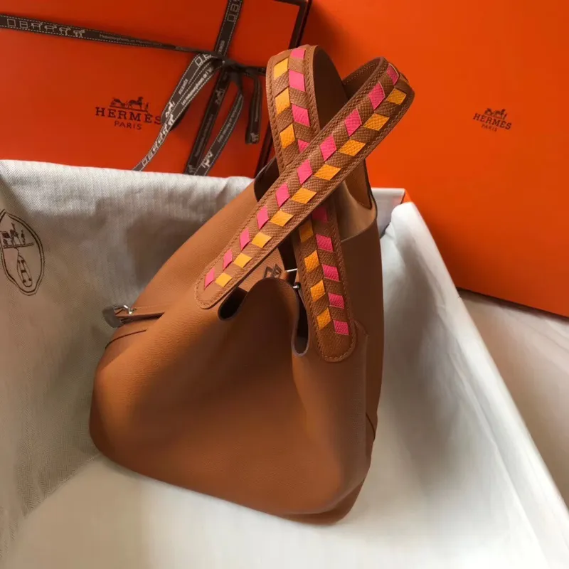 Hermes Gold Picotin Lock 22 Bag With Braided Handles