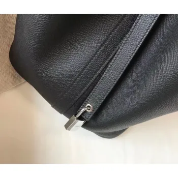 Hermes Black Picotin Lock 22 Bag With Braided Handles