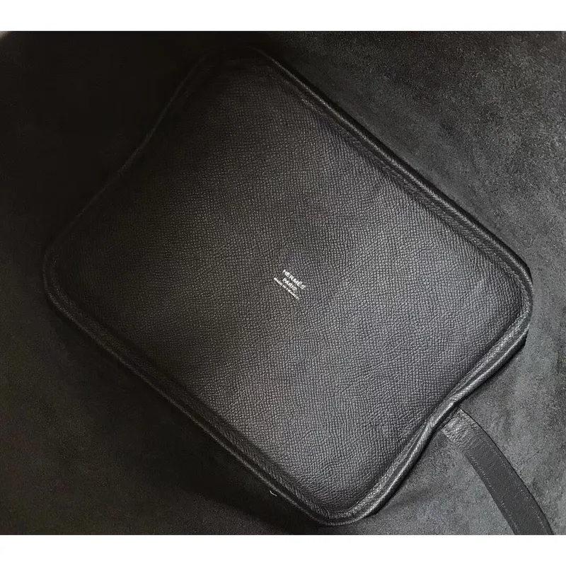 Hermes Black Picotin Lock 22 Bag With Braided Handles