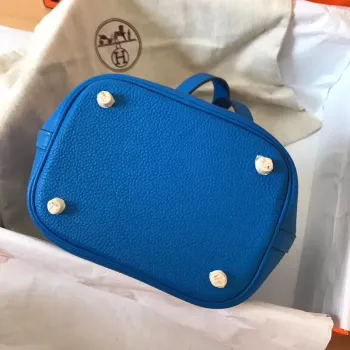 Hermes Blue Hydra Picotin Lock MM 22cm Handmade Bag