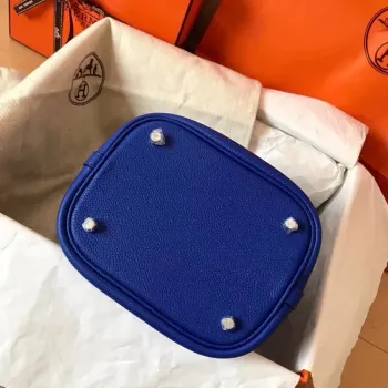 Hermes Blue Electric Picotin Lock MM 22cm Handmade Bag