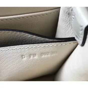 Hermes Roulis Mini Bag In White Embossed Crocodile Calfskin