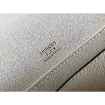 Hermes Roulis Mini Bag In White Embossed Crocodile Calfskin