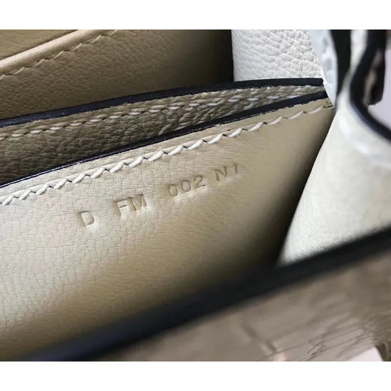 Hermes Roulis Mini Bag In White Crocodile With Natural Lizard