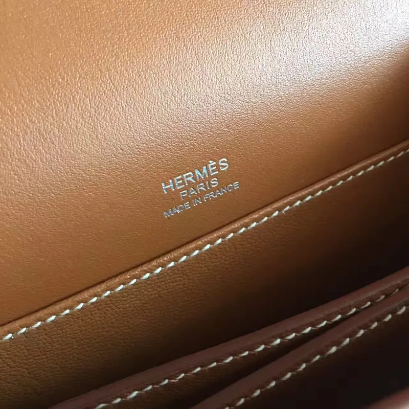 Hermes Mini Sac Roulis Bag In Caramel Swift Leather