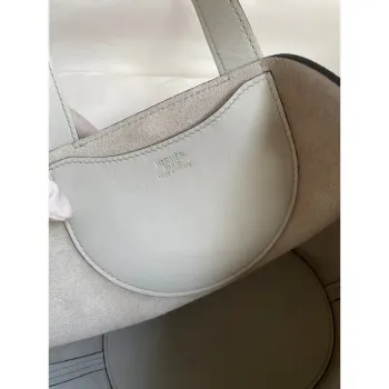 Hermes In The Loop 18 Handmade Bag in Pearl Grey Clemence Leather