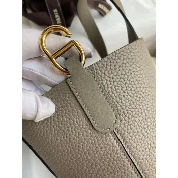 Hermes In The Loop 18 Handmade Bag in Gris Asphalt Clemence Leather