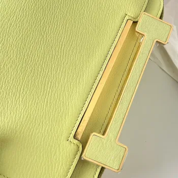 Hermes Geta Handmade Bag In Jaune Bourgeon Chevre Mysore Leather