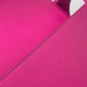 Hermes Geta Handmade Bag In Rose Purple Chevre Mysore Leather