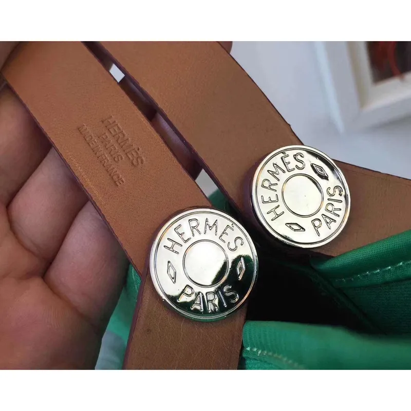 Hermes Cabag Elan Bag In Bamboo Canvas