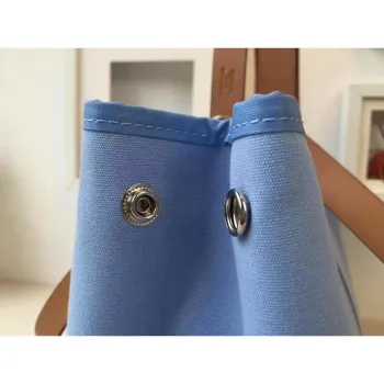 Hermes Cabag Elan Bag In Celeste Canvas