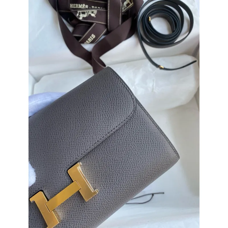 Hermes Constance To Go Wallet in Etain Epsom Calfskin