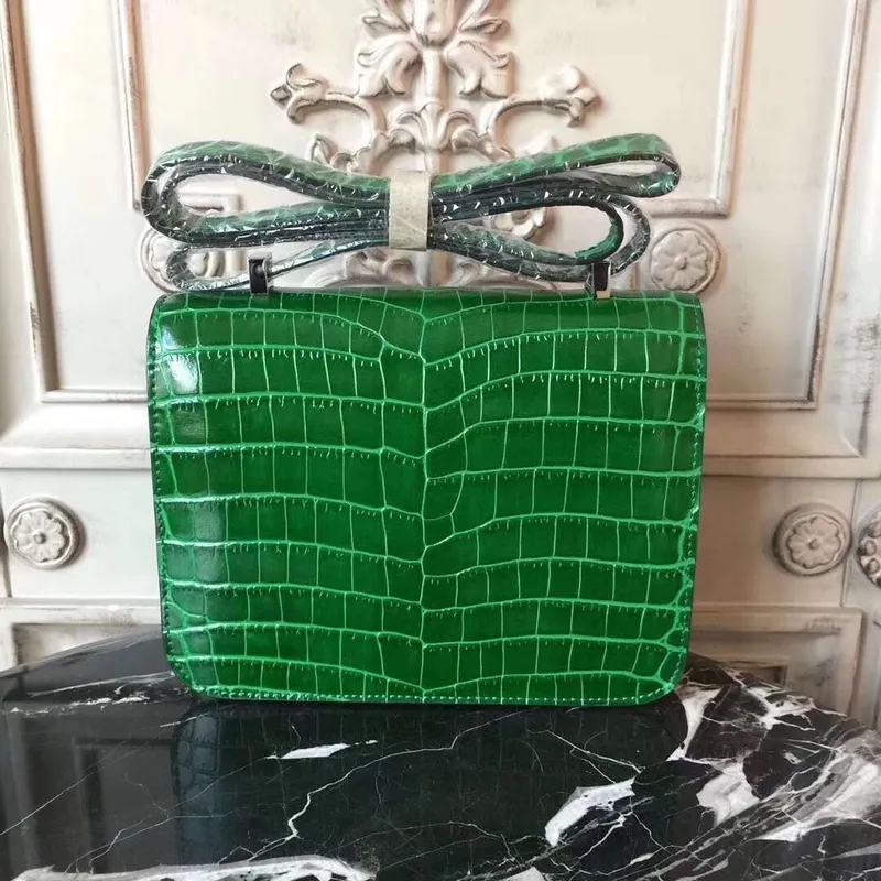 Hermes Bamboo Constance MM 24cm Crocodile Bag