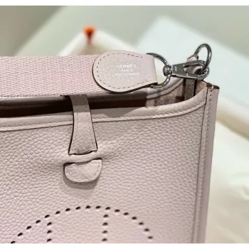 Hermes Evelyne III TPM Bag In Mauve Pale Clemence Leather